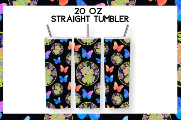 20 oz Tumbler Template Flowers SVG for Crafts & Graphics