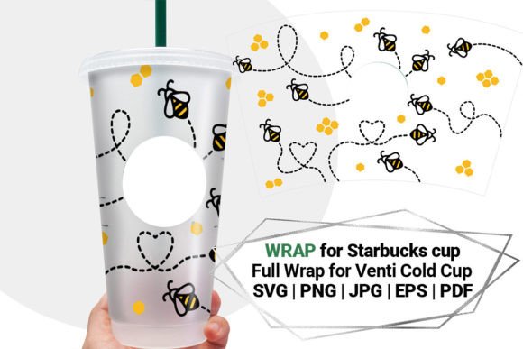 Bee Wrap Svg for Starbucks Cup 24 Oz: Graphics & Crafts