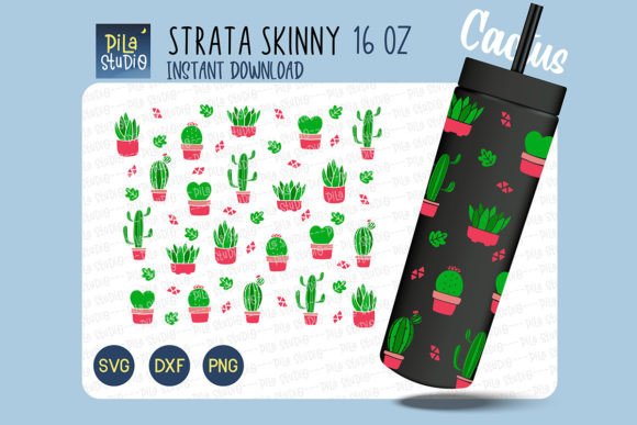 Cute Cactus Succulent Strata SVG Cricut Graphics