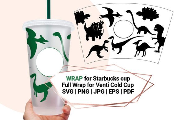 Dinosaur Wrap Svg for Starbucks Cup 24Oz