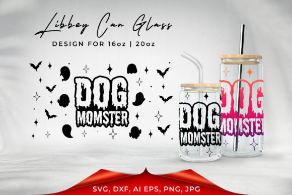Dog Momster SVG: Libbey Glass Graphics for Crafts