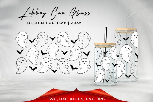 Halloween SVG Libbey Glass Ghosts Graphics for Crafts