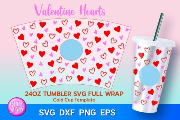 Heart Wrap SVG: Valentine Graphics for Tumbler Wraps