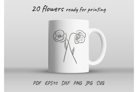 Mug, Cup Flowers Sublimation SVG: Graphics & Print