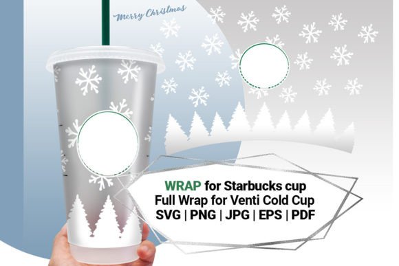 Snowflake Wrap SVG for Starbucks Cup 24: Graphics & Crafts
