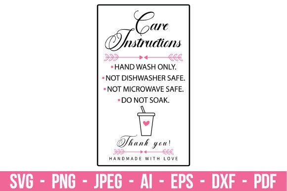 Tumbler Care Card Instructions SVG: Graphics for Crafts-Driven Branding